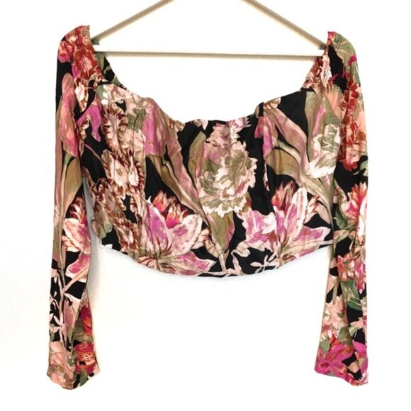 Anthropologie Floral Corset Crop Top - Picture 3 of 10